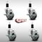 Service Caster 3.5'' SS Gray Poly Swivel 1-3/8'' Expanding Stem Caster Set with Brake, 4PK SCC-SSEX20S3514-PPUB-TLB-138-4 - alternate 2